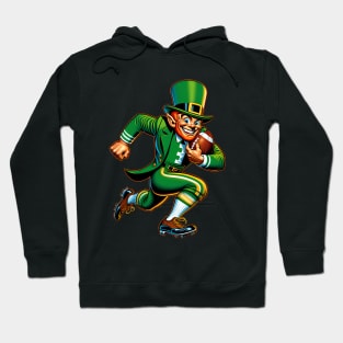 St Patrick's Day Retro Irish Leprechaun Football Player Hoodie